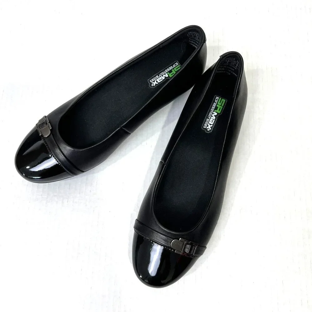 SR Max Isabela Womens Black Wedge Style Soft Toe Slip Resistant Work Shoe Size 8